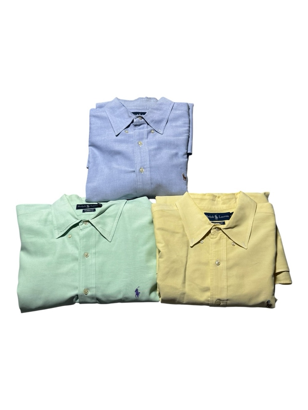 LOT OF 3 Ralph Lauren 17.5 Men's Long Sleeve Oxford Button-Down Shirts Classic - Picture 7 of 16